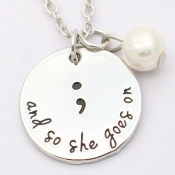 Jewelry - Semicolon Suicide Awareness Necklace